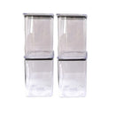 Kit Potes Herméticos Acrílico Cristal 200ml Empilháveis | Organizador de Alimentos com Vedação Premium
