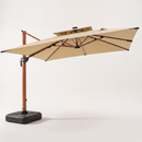 Ombrelone Guarda-Sol 3x3 com LED Solar + Base de 130L INCLUSA [Cobertura de 6,25m²]