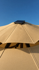 Ombrelone Guarda-Sol 3x3 com LED Solar + Base de 130L INCLUSA [Cobertura de 6,25m²]