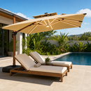 Ombrelone Guarda-Sol 3x3 com LED Solar + Base de 130L INCLUSA [Cobertura de 6,25m²]