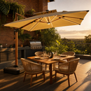 Ombrelone Guarda-Sol 3x3 com LED Solar + Base de 130L INCLUSA [Cobertura de 6,25m²]